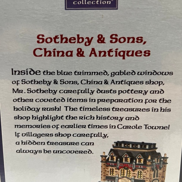 Lemax Carole Towne Collection 2004 Sotheby & Sons China & Antiques 3D Window - Picture 4 of 12